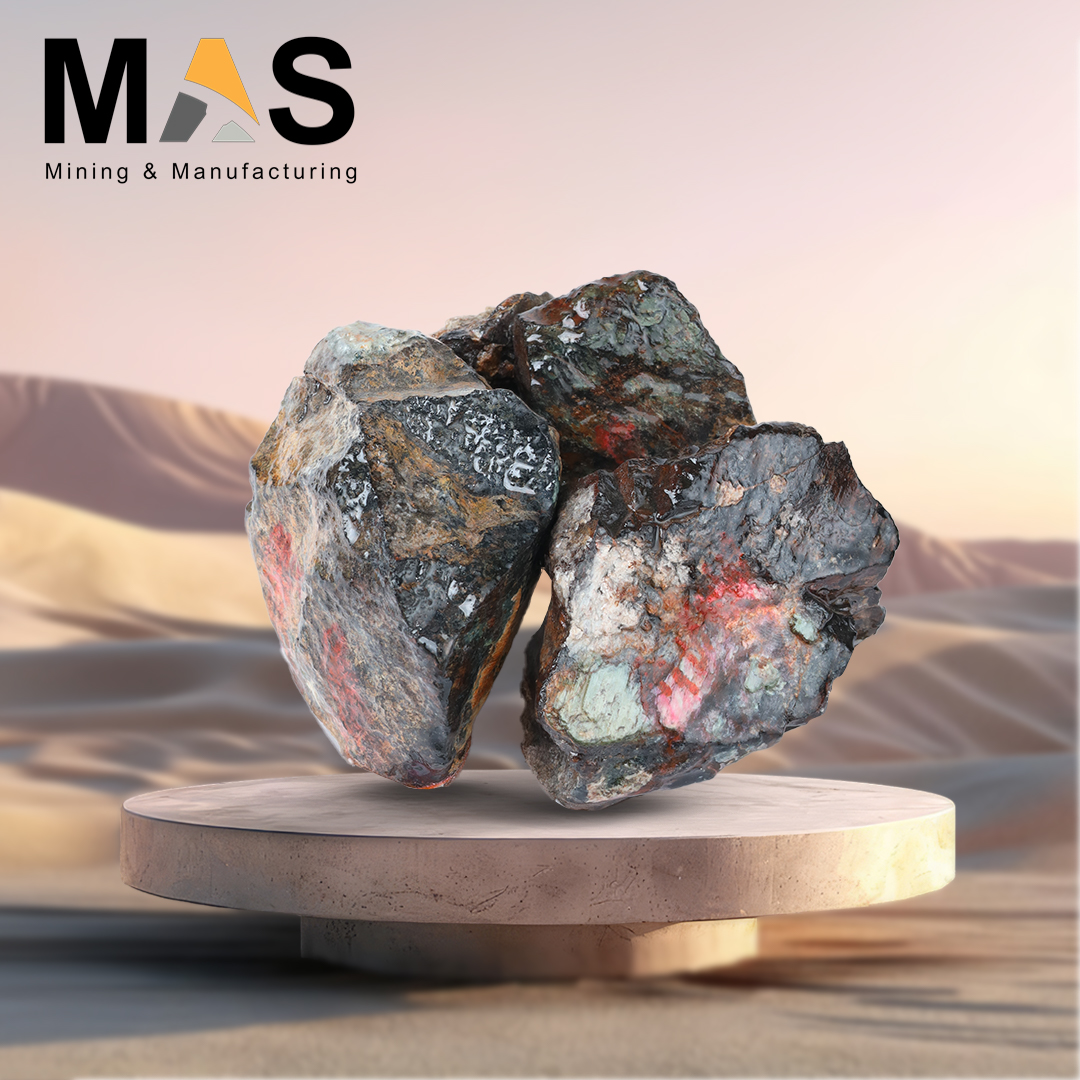 Raw chromite stone with textured surface